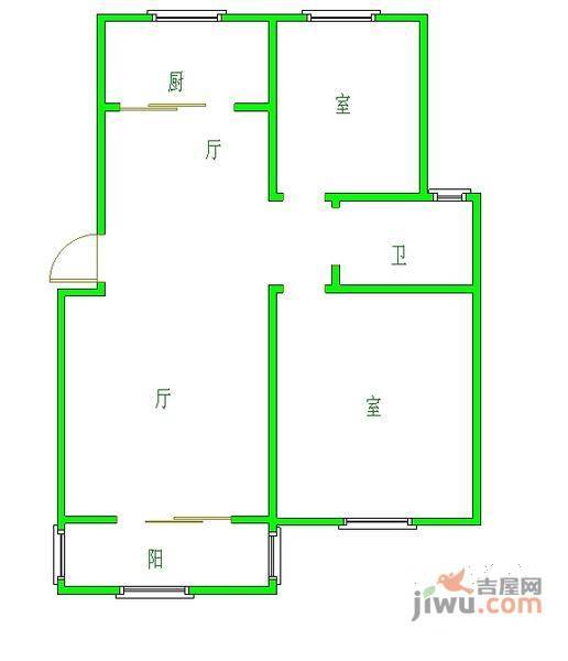 城市花园2室2厅1卫户型图