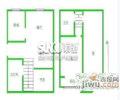 鸿福苑3室2厅2卫户型图