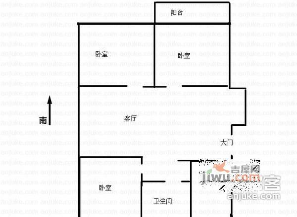 芝嘉花园3室1厅1卫89㎡户型图