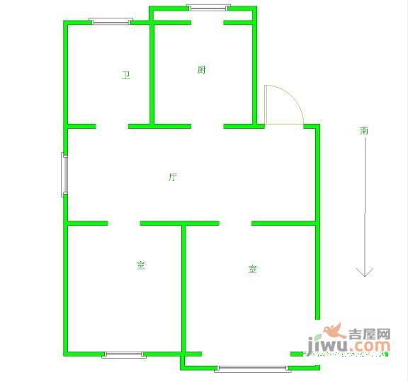 南塑新村2室1厅1卫72㎡户型图