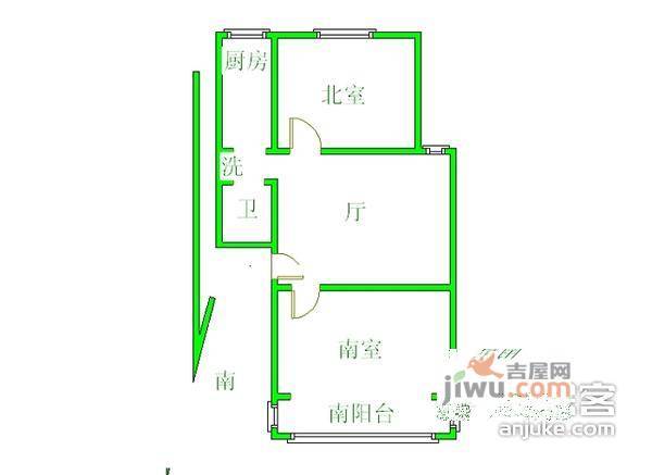 清河新寓二村3室2厅1卫83㎡户型图