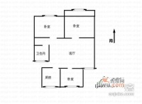 银龙花园3室1厅1卫87㎡户型图