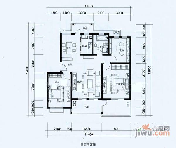 金蕊家苑3室2厅1卫户型图