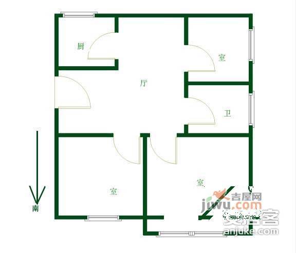 龙凤玫瑰园3室2厅1卫122㎡户型图