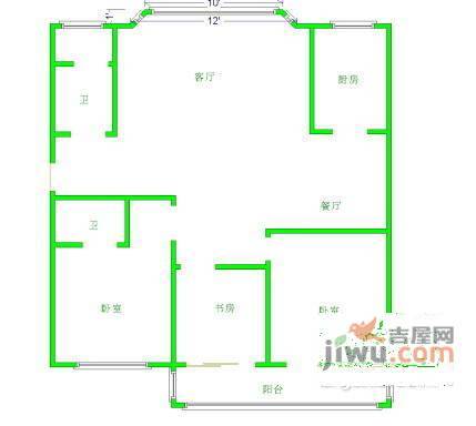 龙凤玫瑰园4室2厅2卫181㎡户型图