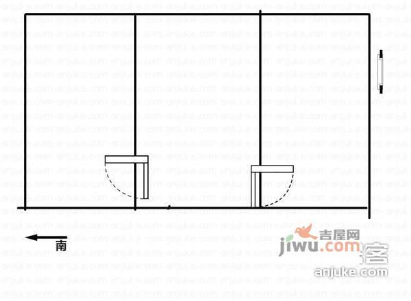 龙凤玫瑰园1室1厅1卫户型图