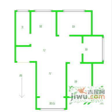 雯锦雅苑3室2厅1卫115㎡户型图