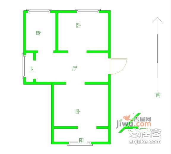 南林二村2室2厅1卫户型图