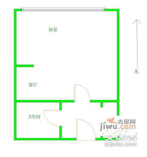 新锐国际公寓1室1厅1卫70㎡户型图