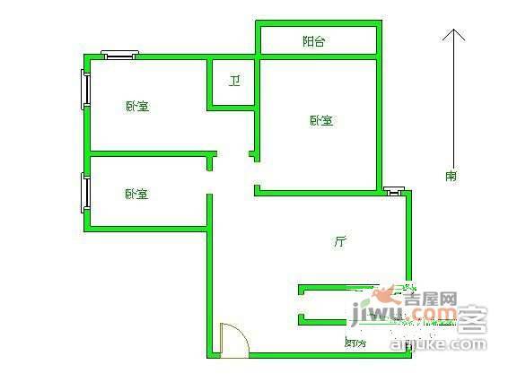 龙吟广场3室2厅2卫户型图