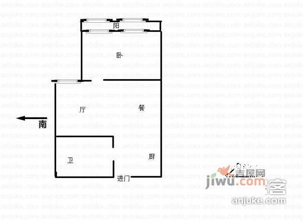 银河湾福苑2室2厅1卫95㎡户型图