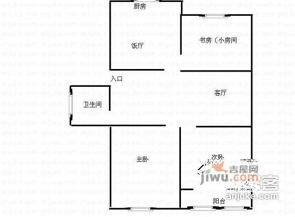 木匠营小区3室2厅1卫84㎡户型图