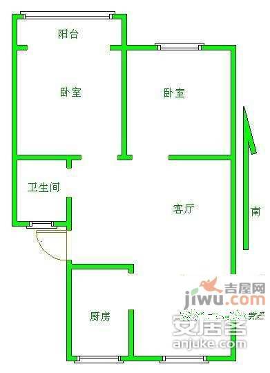 林景嘉园2室1厅1卫户型图