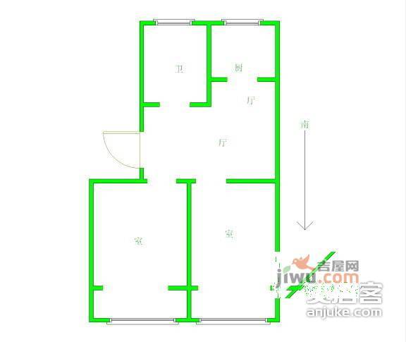 宁和新寓2室2厅1卫96㎡户型图