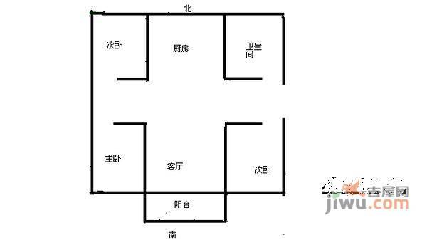 静月花园3室2厅1卫119㎡户型图