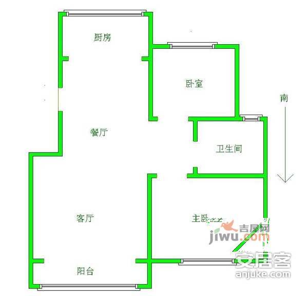 锦汇苑2室2厅1卫100㎡户型图