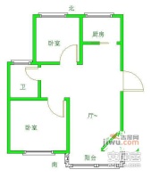 靖雅居2室2厅1卫94㎡户型图