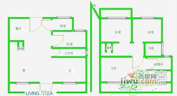 佳湖绿岛5室3厅3卫276㎡户型图