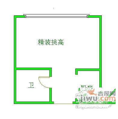 紫金·西区中央2室1厅1卫户型图