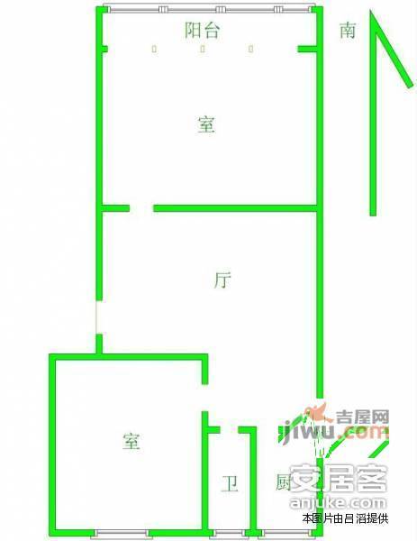 狮子桥2室1厅1卫65㎡户型图