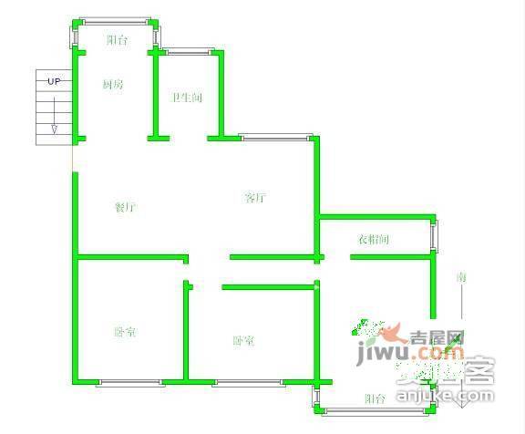 鼓楼教工新村3室2厅1卫户型图