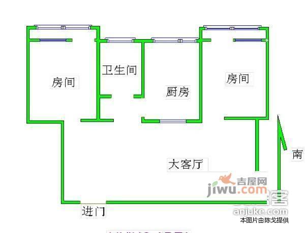 教工新村2室1厅1卫户型图