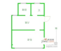 莫愁新寓郁金里1室1厅1卫43㎡户型图