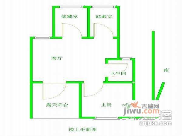 桥工新村3室1厅1卫63㎡户型图