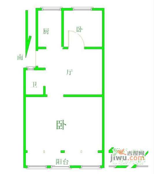 苏宁乐瑰园2室1厅1卫81㎡户型图