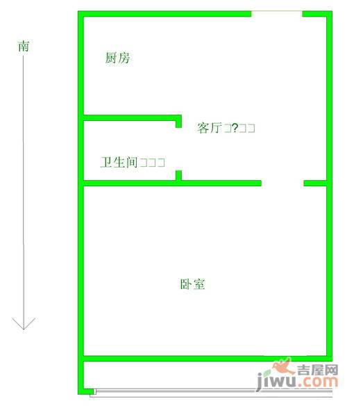 钓鱼巷小区1室1厅1卫40㎡户型图