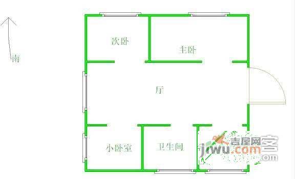 天琪雅居3室2厅1卫107㎡户型图