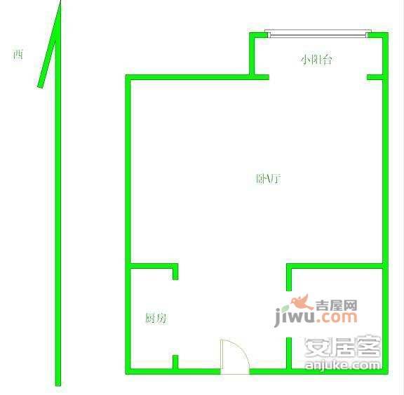 汇金旗林大厦1室1厅1卫户型图