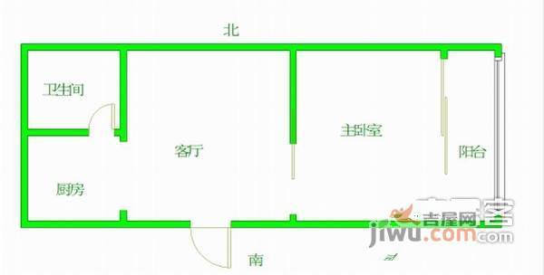 汇金旗林大厦1室1厅1卫户型图