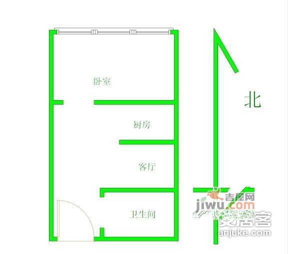 汇金旗林大厦1室1厅1卫户型图