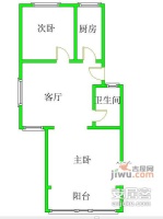 清江公寓2室1厅1卫户型图