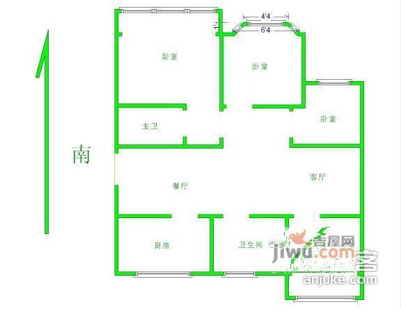 东城家园4室2厅2卫137㎡户型图