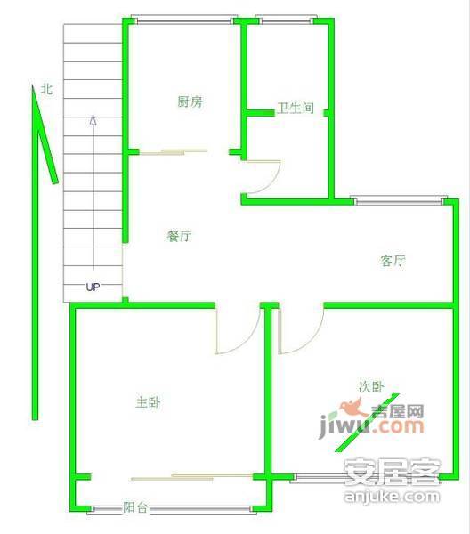 东城家园2室2厅1卫90㎡户型图