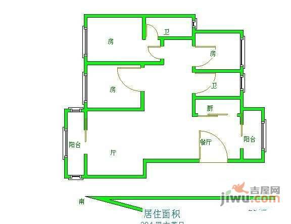 东城家园3室2厅2卫137㎡户型图