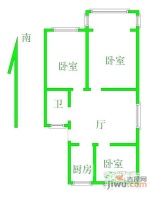 金盾公寓3室1厅1卫户型图