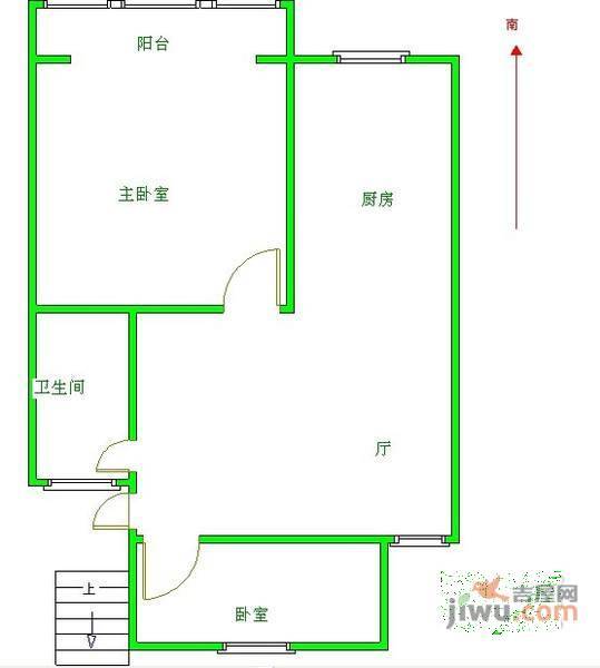 天坛新村2室1厅1卫49㎡户型图