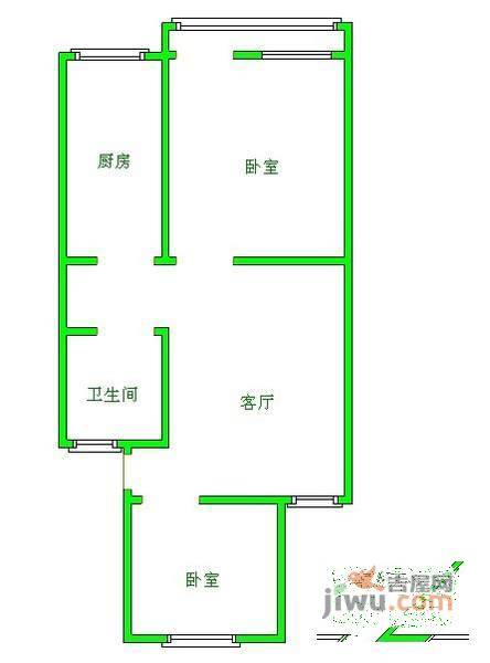 天坛新村2室1厅1卫49㎡户型图