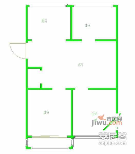 正泰花苑3室2厅2卫127㎡户型图