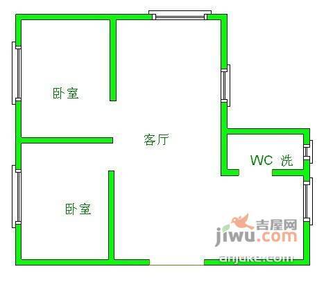 凤凰花园城2室2厅1卫81㎡户型图