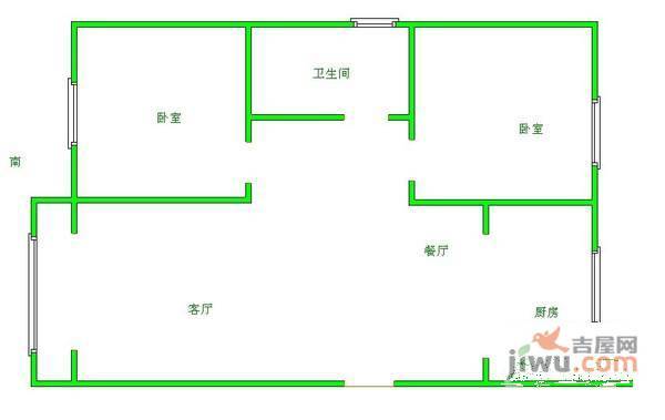 韩府新苑2室2厅1卫94㎡户型图