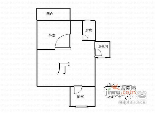 虎踞关小区2室1厅1卫72㎡户型图