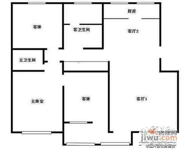 四季阳光花园3室2厅2卫140㎡户型图