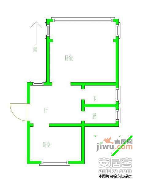 琥珀巷小区2室1厅1卫72㎡户型图