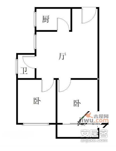 琥珀巷小区2室1厅1卫72㎡户型图