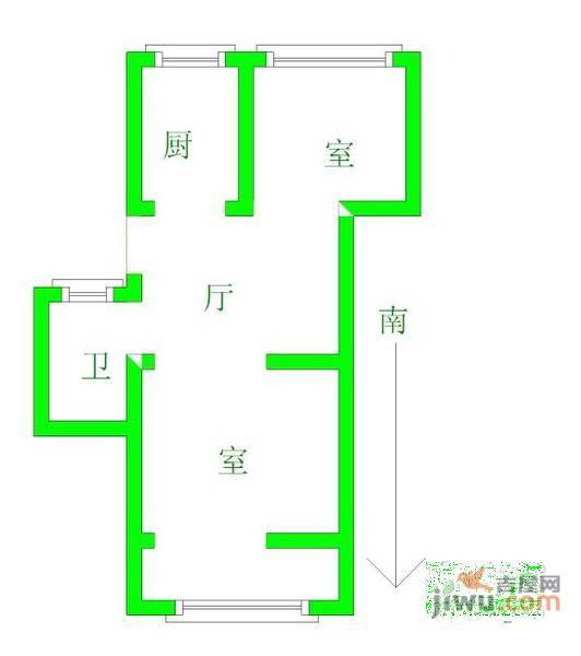 琥珀巷小区2室1厅1卫72㎡户型图