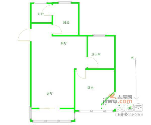 新城逸境2室2厅1卫98㎡户型图